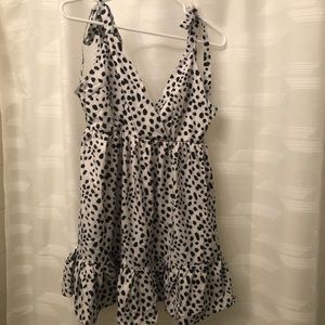 Black and white polka dot dress